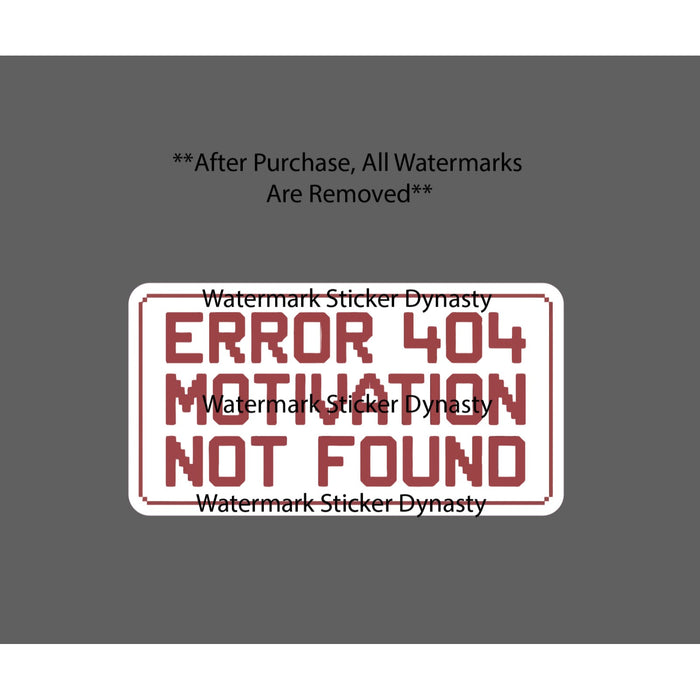 Error 404 Sticker Waterproof Decal Motivation CPU Computer Fail Funny Gift NEW