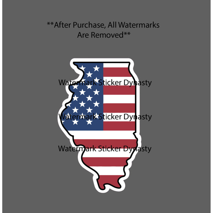 Illinois Sticker Waterproof Decal State USA Flag Patriotic America Gift NEW