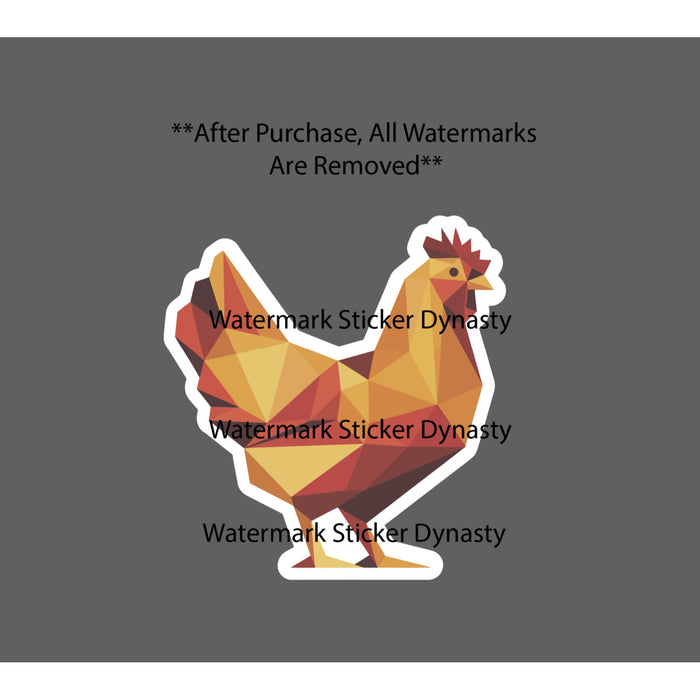 Rooster Geometric Sticker Waterproof Decal Chicken Farm Animal Art Gift NEW