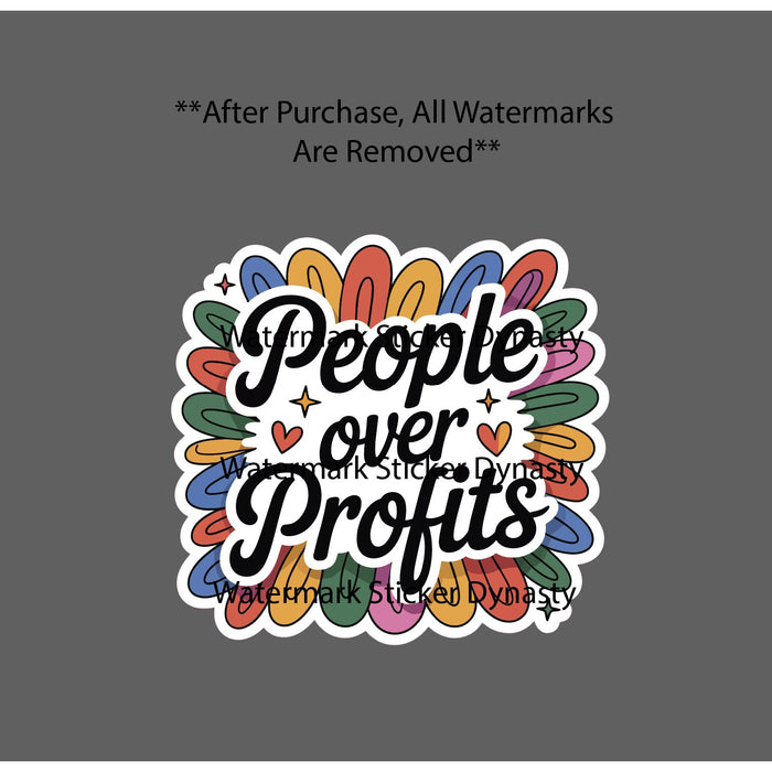 People Over Profits Sticker Waterproof Decal Business Love Gift Life NEW