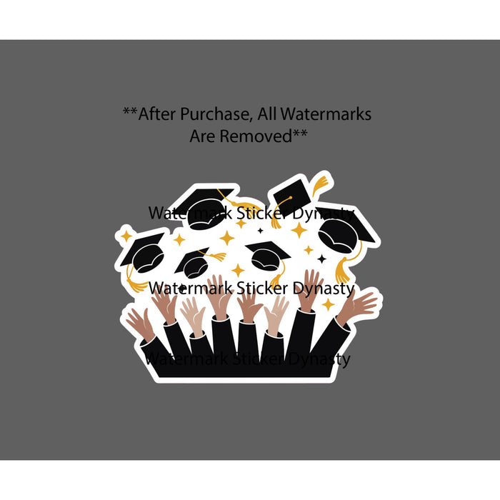 Graduation Cap Toss Sticker Waterproof Decal Grad School College Gift NEW