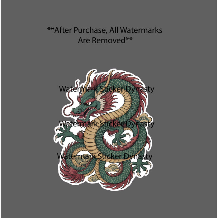 Traditional Japanese Dragon Sticker Waterproof Decal Fantasy Mythology Gift NEW