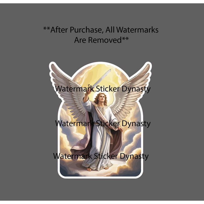 Archangel Gabriel Sticker Waterproof Decal Angel Heaven Sword Faith Gift NEW