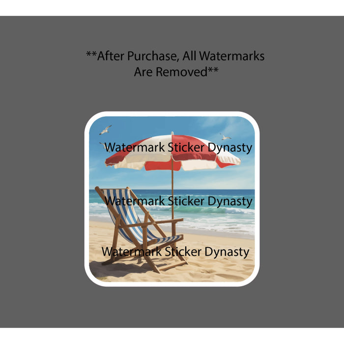 Beach Chair Sticker Waterproof Decal Umbrella Ocean Sand Travel Gift NEW