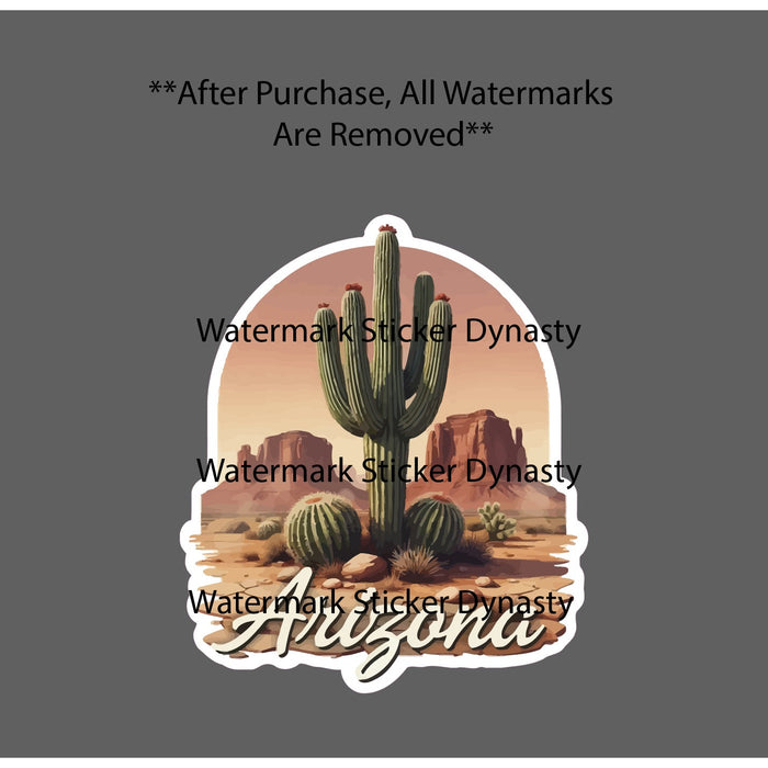 Arizona Sticker Waterproof Decal Cactus Desert Outdoor Wildlife Gift NEW