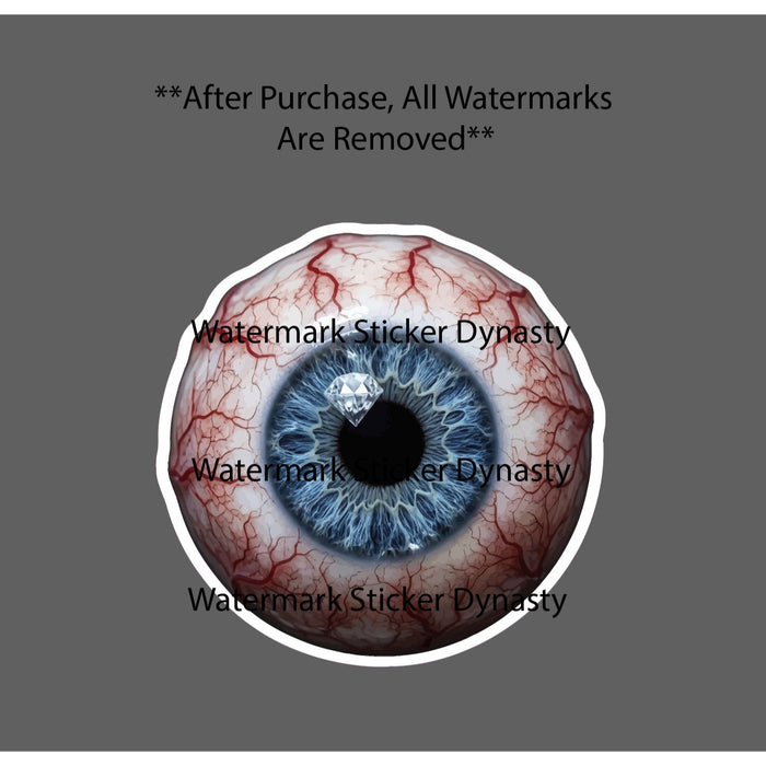 Bloodshot Eye Sticker Waterproof Decal Realistic Horror Scary Diamond Gift NEW