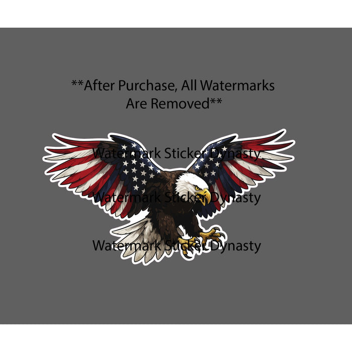 Bald Eagle USA Wings Sticker Waterproof Decal American Flag Patriotic Gift NEW