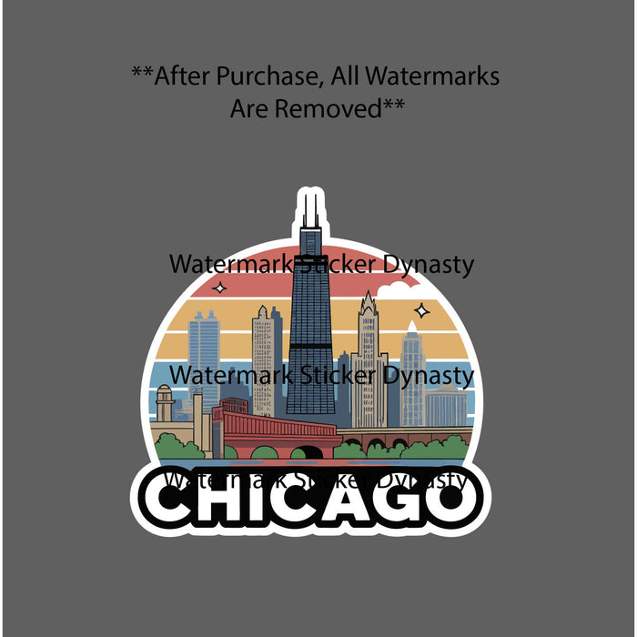 Chicago Sticker Waterproof Decal City Illinois State Travel Home Gift NEW