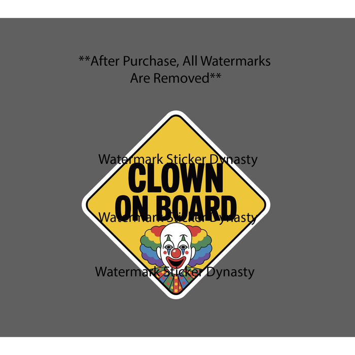 Clown On Board Sticker Waterproof Decal Caution Warning Car Funny Gift NEW