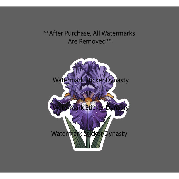 Iris Sticker Waterproof Decal Flower Floral Outdoor Nature Garden Gift NEW