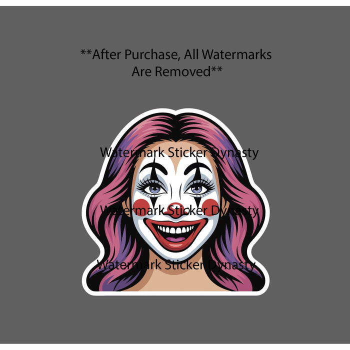 Clown Woman Sticker Waterproof Decal Makeup Funny Humor Gift NEW