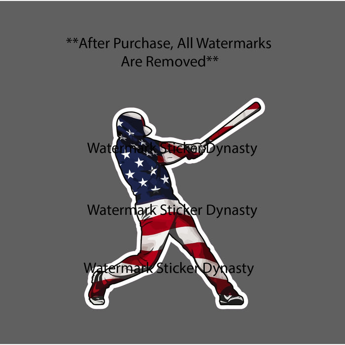 Baseball USA Flag Sticker Waterproof Decal American Sports Games Gift NEW