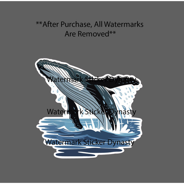 Whale Jumping Out of Water Sticker Waterproof Decal Ocean Sighting Gift NEW