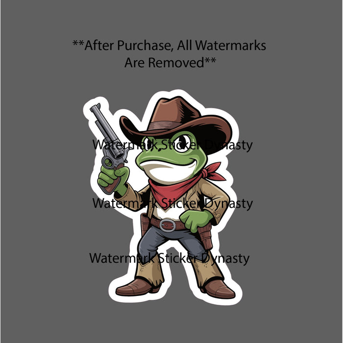 Frog Cowboy Sticker Waterproof Decal Country Western Boots Book Animal Gift NEW