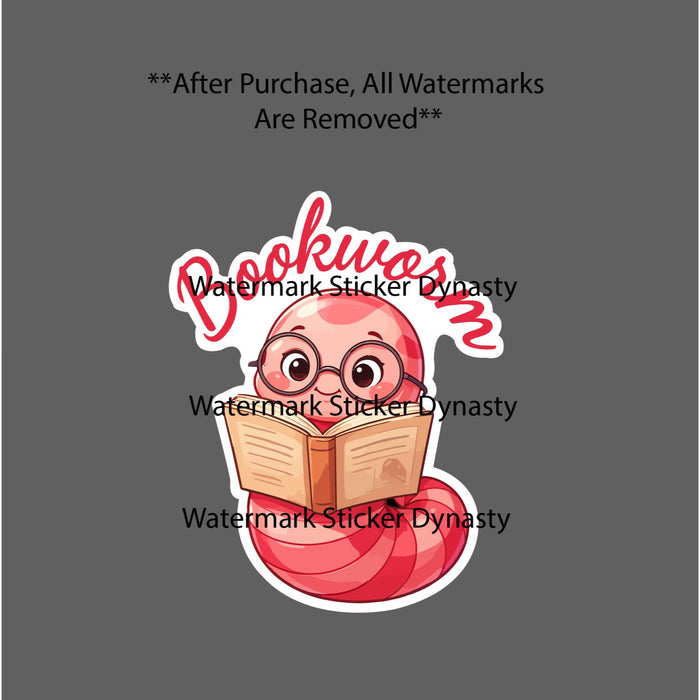 Bookworm Sticker Waterproof Decal Books Reader Reading Cute Funny Gift NEW