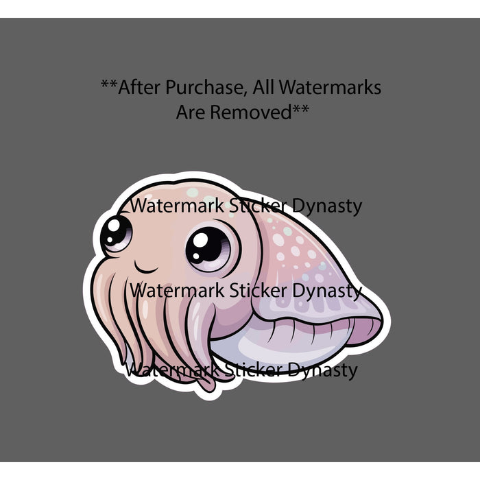 Cuttlefish Sticker Waterproof Decal Cute Kawaii Animal Ocean Beach Gift NEW