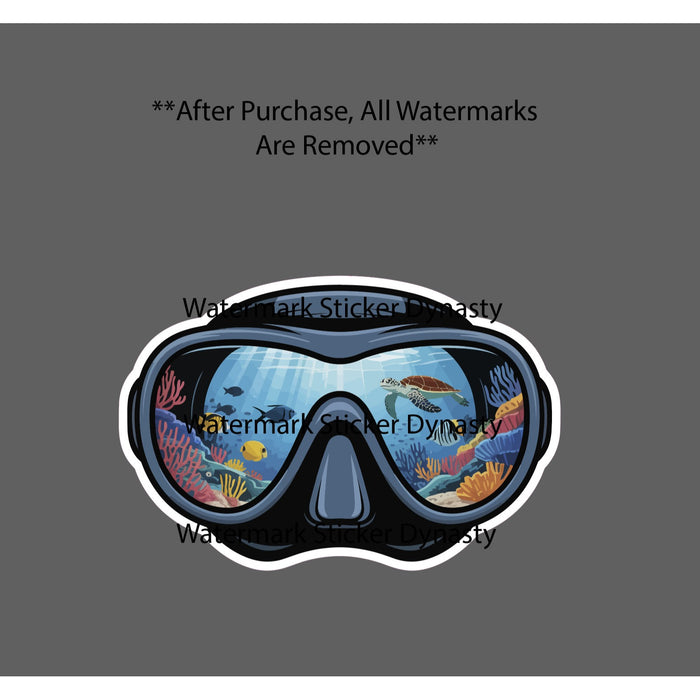Scuba Mask Sticker Waterproof Decal Diver Ocean Animal Goggles Beach Gift NEW