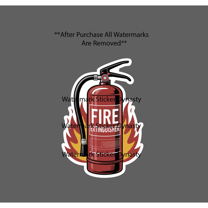 Fire Extinguisher Sticker Waterproof Decal Flames Danger Caution Beware Gift NEW