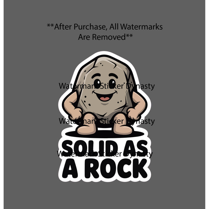 Solid As A Rock Sticker Waterproof Decal Quote Strong Gym Workout Gift NEW