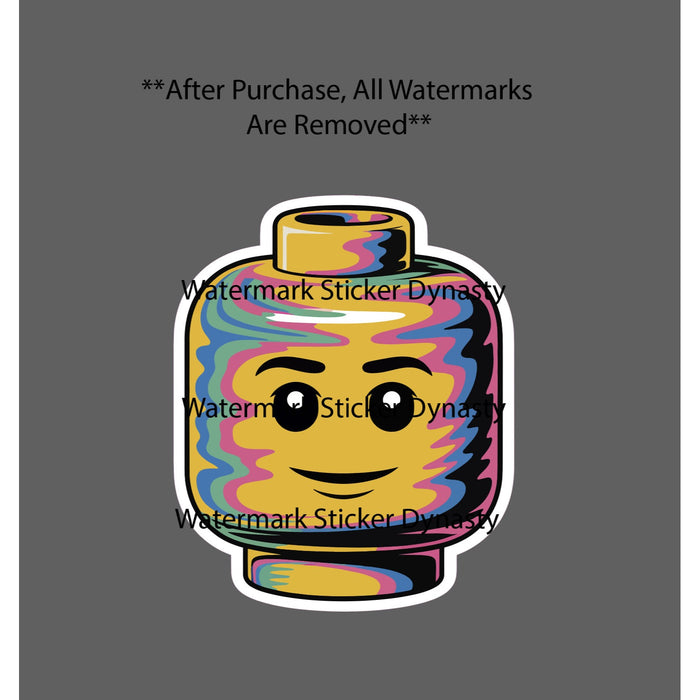 Lego Head Sticker Waterproof Decal Abstract Trippy Fan Art Artistic Gift NEW