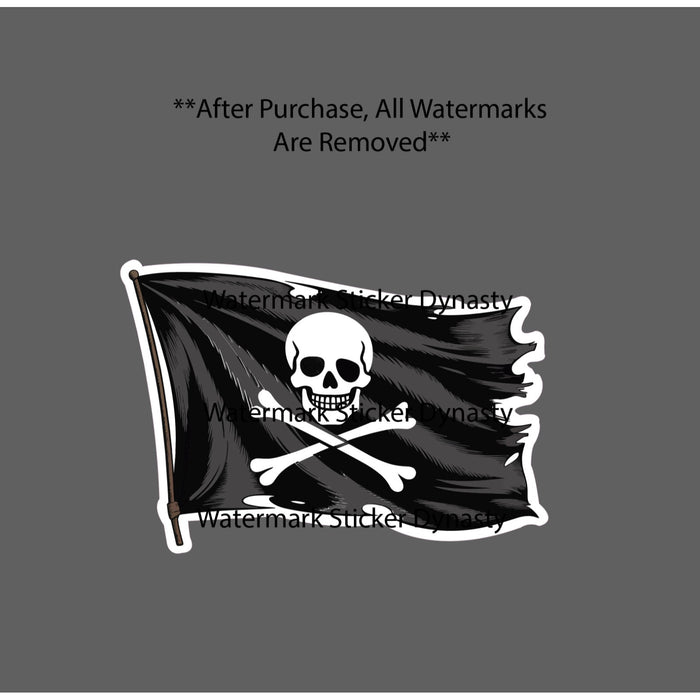 Pirate Flag Sticker Waterproof Decal Pirates Skull Crossbones Nautical Gift NEW