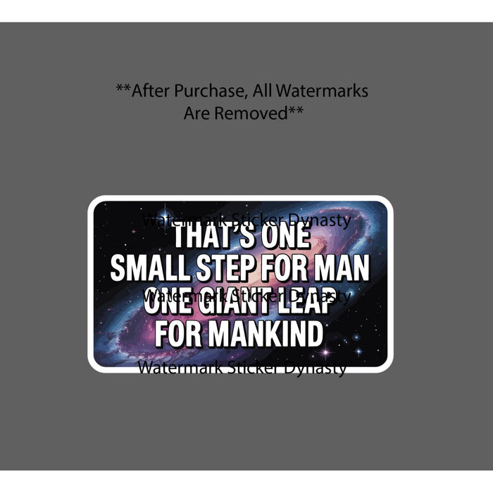 One Small Step For Man Sticker Waterproof Decal Space Moon Landing Star Gift NEW