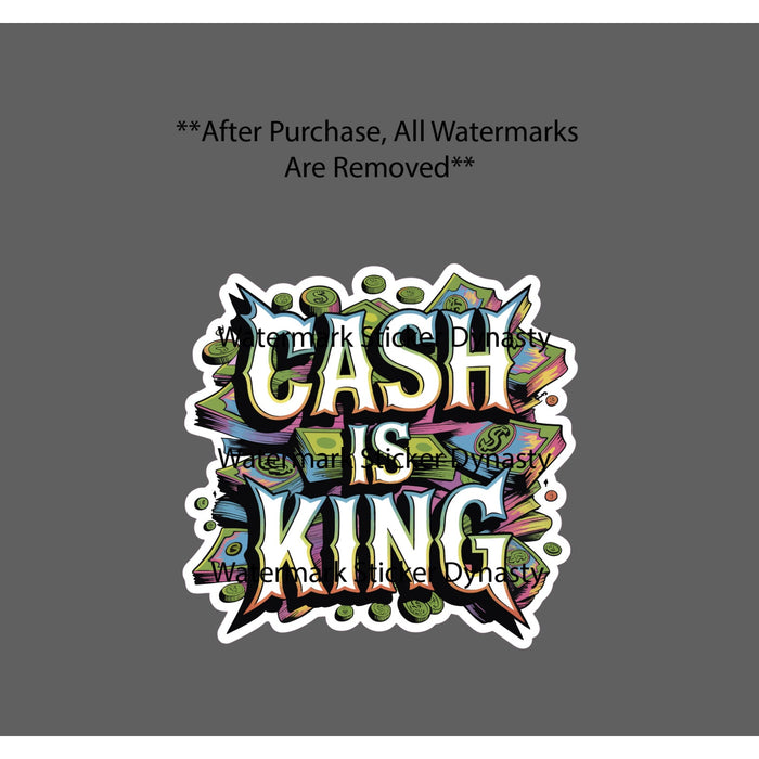 Cash is King Sticker Waterproof Decal Money Finance Business Work Gift NEW