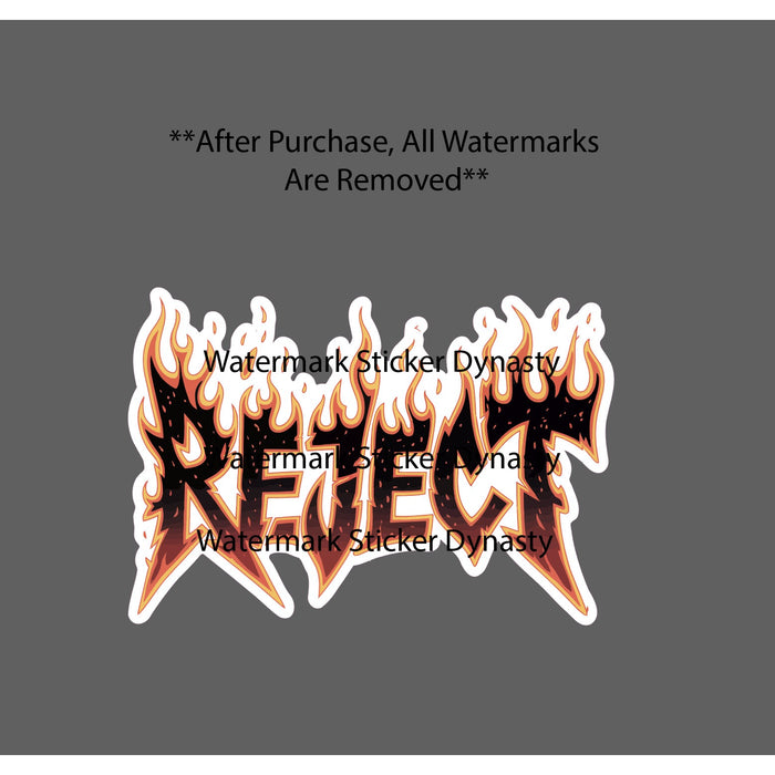 Reject Sticker Waterproof Decal Fire Flames Alternative Hardcore Gift NEW