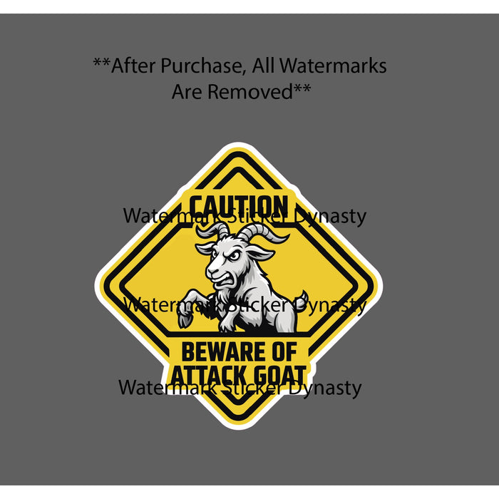 Attack Goat Sticker Waterproof Decal Farm Farmhouse Animal Danger Gift NEW