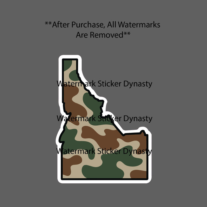 Idaho Sticker Waterproof Decal Camo State Hunting Fishing Outdoor Gift NEW