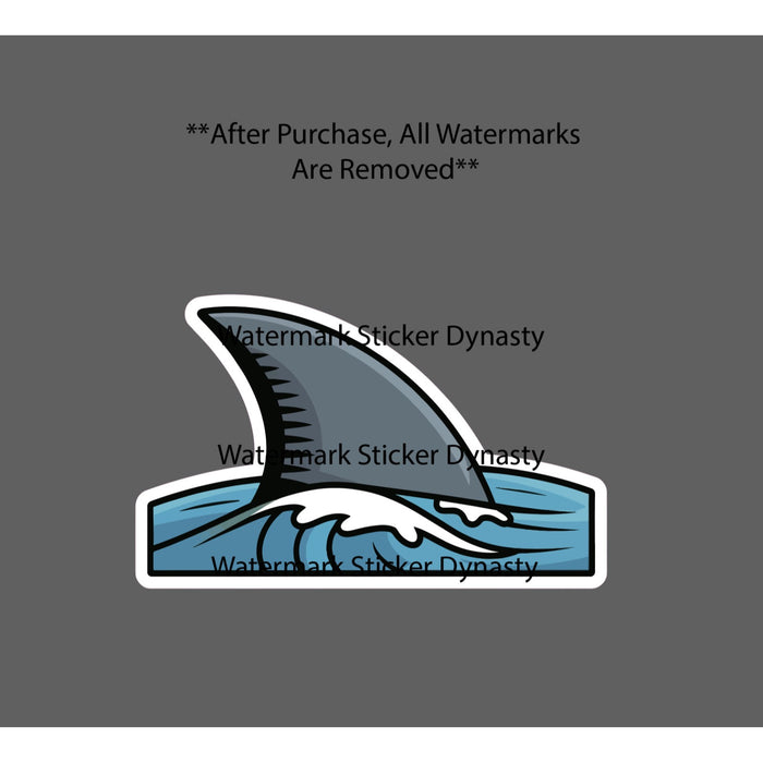 Shark Fin Sticker Waterproof Decal Ocean Beach Cartoon Art Wildlife Gift NEW