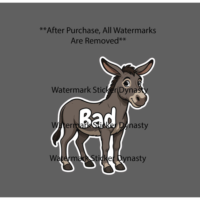 Bad As* Sticker Waterproof Decal Donkey Farm Animal Farmhouse Funny Gift NEW