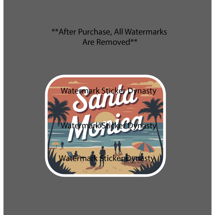 Santa Monica Sticker Waterproof Decal Beach Outdoor Travel California Gift NEW