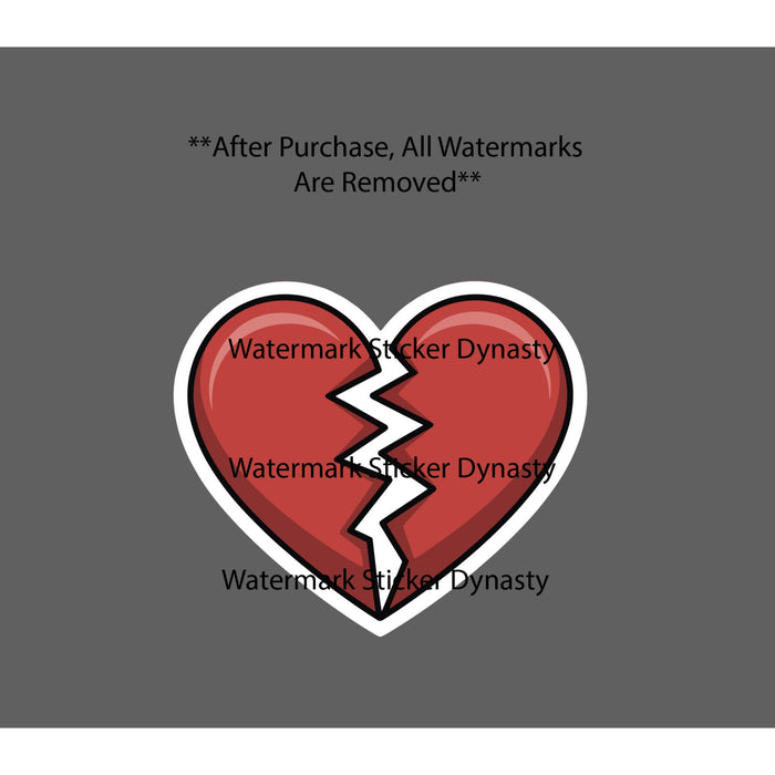 Heartbreak Sticker Waterproof Decal Emoticon Heart Symbol Love Gift NEW