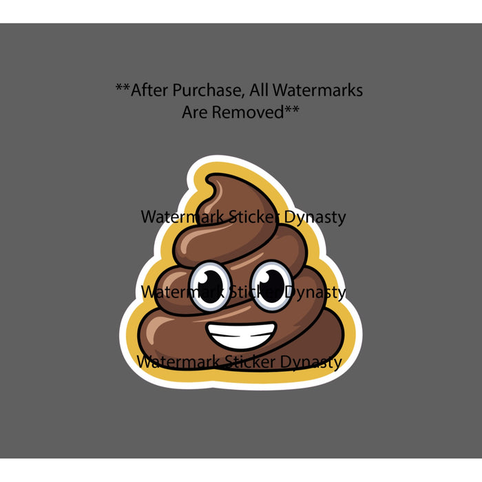 Poop Emoticon Sticker Waterproof Decal Emoji Funny Humor Text Smile Gift NEW