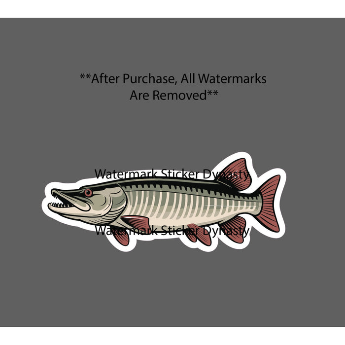 Muskie Sticker Fish Animal Outdoor Wildlife Nature Gift Waterproof NEW