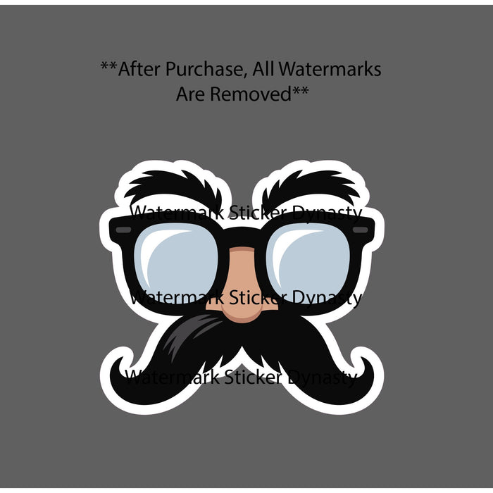 Mustache and Glasses Disguise Sticker Waterproof Decal Film Funny Humor Gift NEW