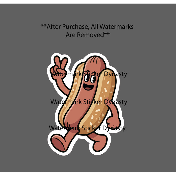 Hot Dog Sticker Waterproof Decal Peace Sign Food Sports Game Gift NEW