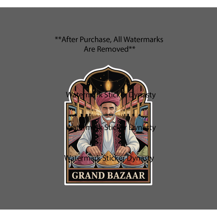 Grand Bazaar Sticker Waterproof Decal Market Spices Travel Shopping Gift NEW