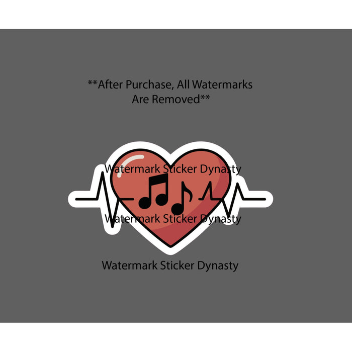 Music Heartbeat Sticker Waterproof Decal Love Band Song Instrument Life Gift NEW