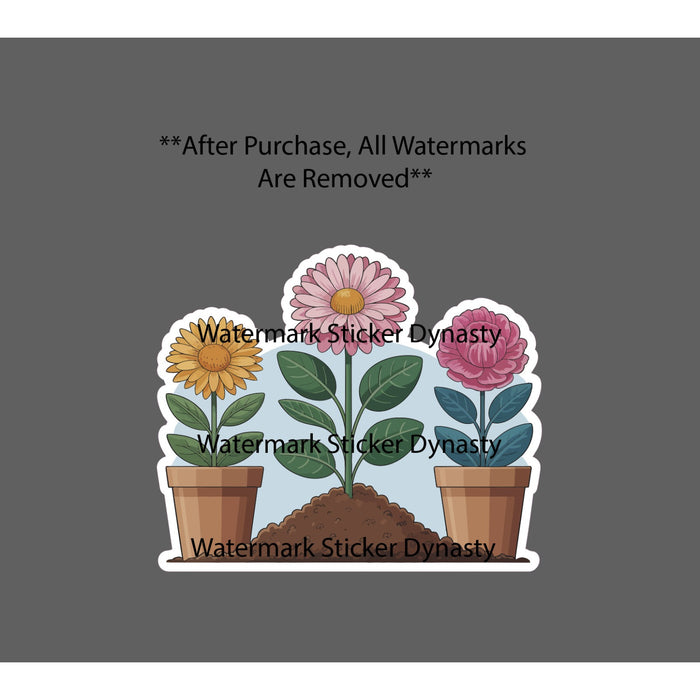Planting Flowers Sticker Waterproof Decal Flower Floral Garden Dirt Gift NEW