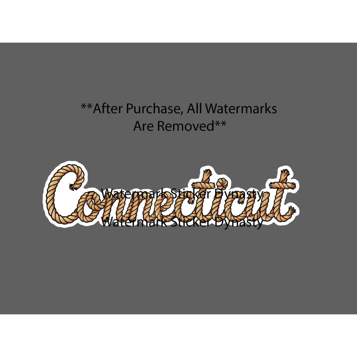 Connecticut Sticker Waterproof Decal State Rope Country Western Cowboy Gift NEW