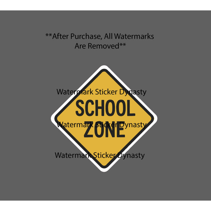 School Zone Sticker Waterproof Decal Traffic Sign Caution Warning Gift NEW