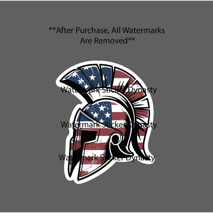 Spartan Helmet USA Sticker Waterproof Decal Flag American Military War Gift NEW