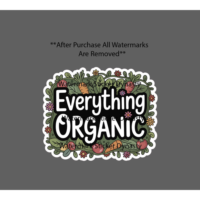Everything Organic Sticker Waterproof Decal Food Greens Vegetables Meat Gift NEW