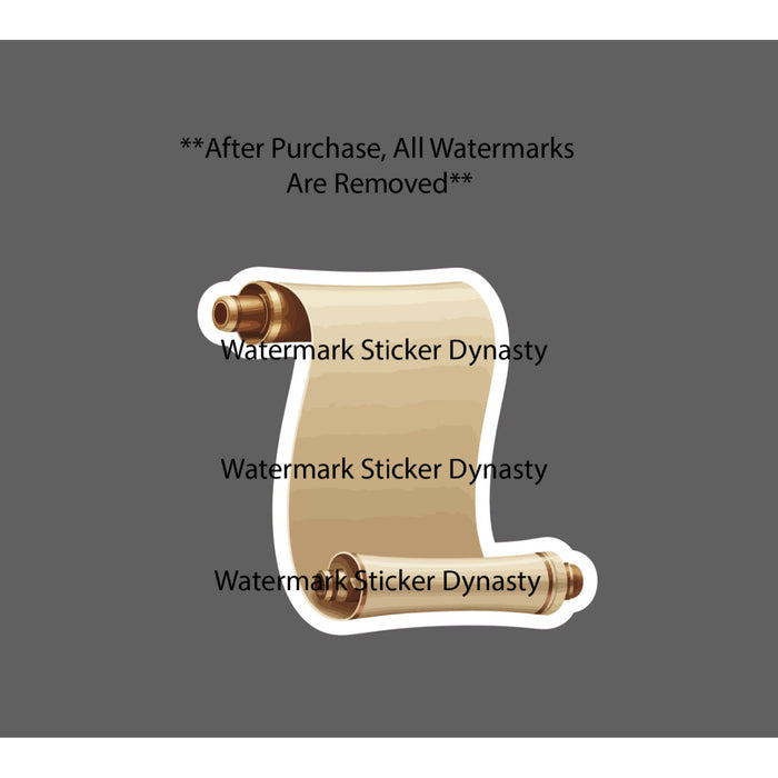 Scroll Sticker Waterproof Decal Paper Writing Literature Retro Vintage Gift NEW