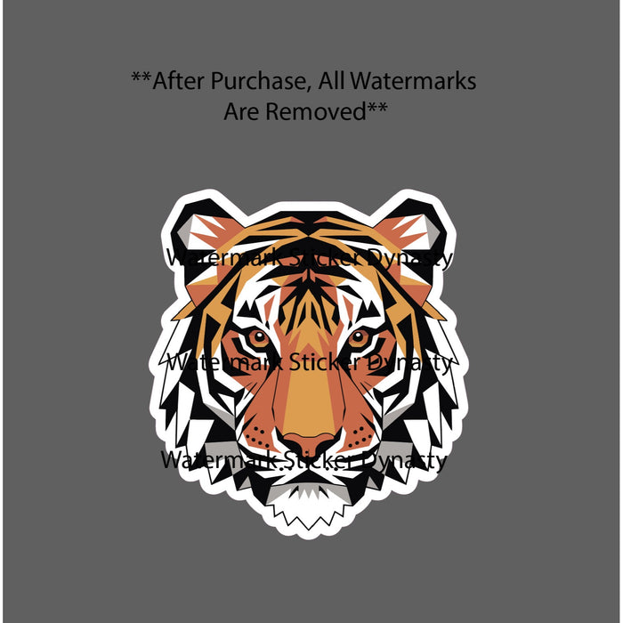 Tiger Geometric Sticker Waterproof Decal Animal Big Cat Wildlife Wild Gift NEW