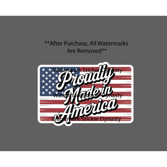 Proudly Made In America Sticker Waterproof Decal USA Flag American Made Gift NEW