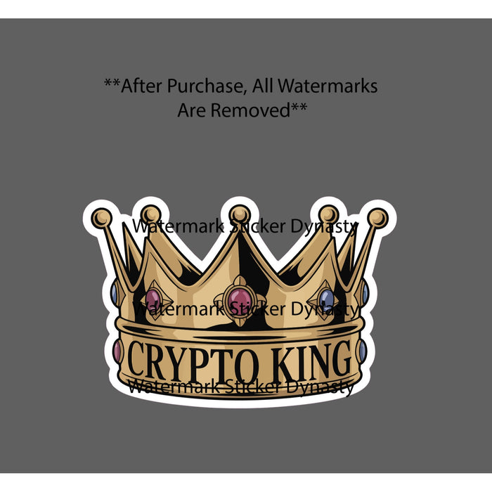Crypto King Sticker Waterproof Decal Crown Cryptocurrency Money Gift NEW