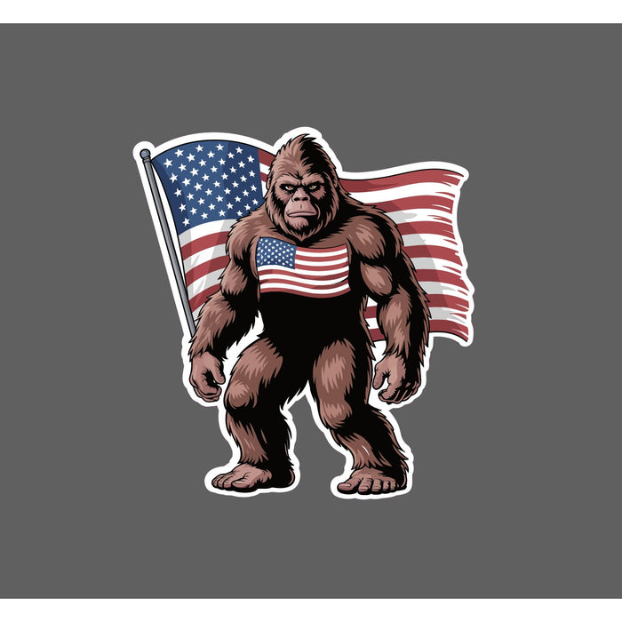 Bigfoot USA Sticker Flag America Outdoor Gift Funny Waterproof NEW